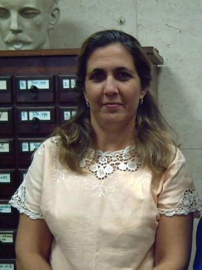 Foto de Nancy Machado Lorenzo, especialista en documentos cartográficos, subdirectora durante una década de la Biblioteca Nacional de Cuba José Martí. Foto cortesía de Olga Vega.   